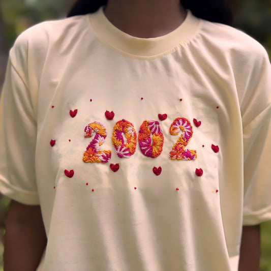 Custom Year Embroidered T-Shirt | Personalized Memory T-shirt for  Gifts