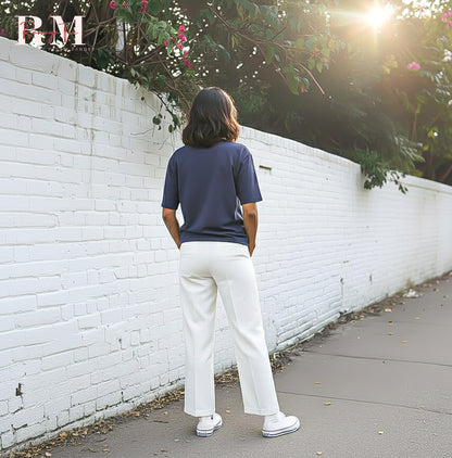 Floral Vine Embroidered Collar T-shirt | Floral Vine Embroidered T-shirt For Nature Lovers