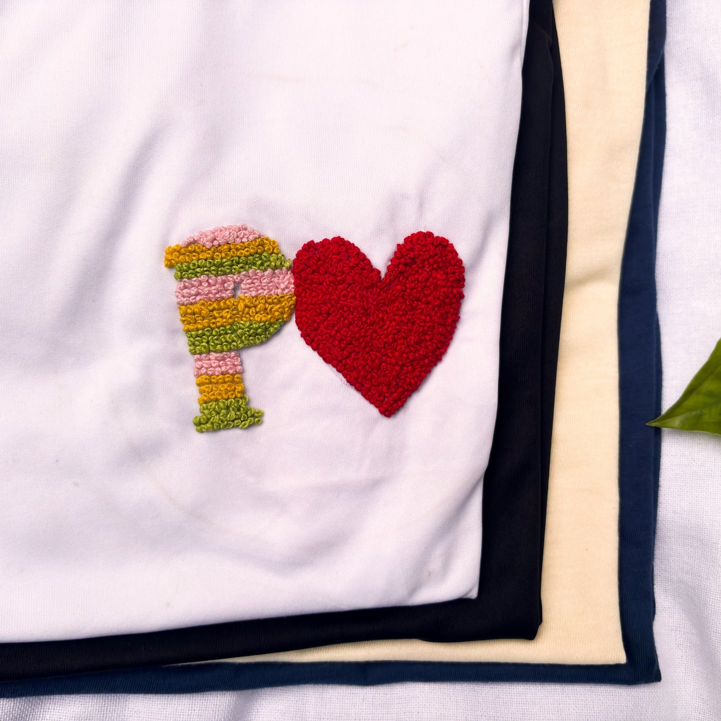 Romantic custom name initial embroidered T-shirt gift idea